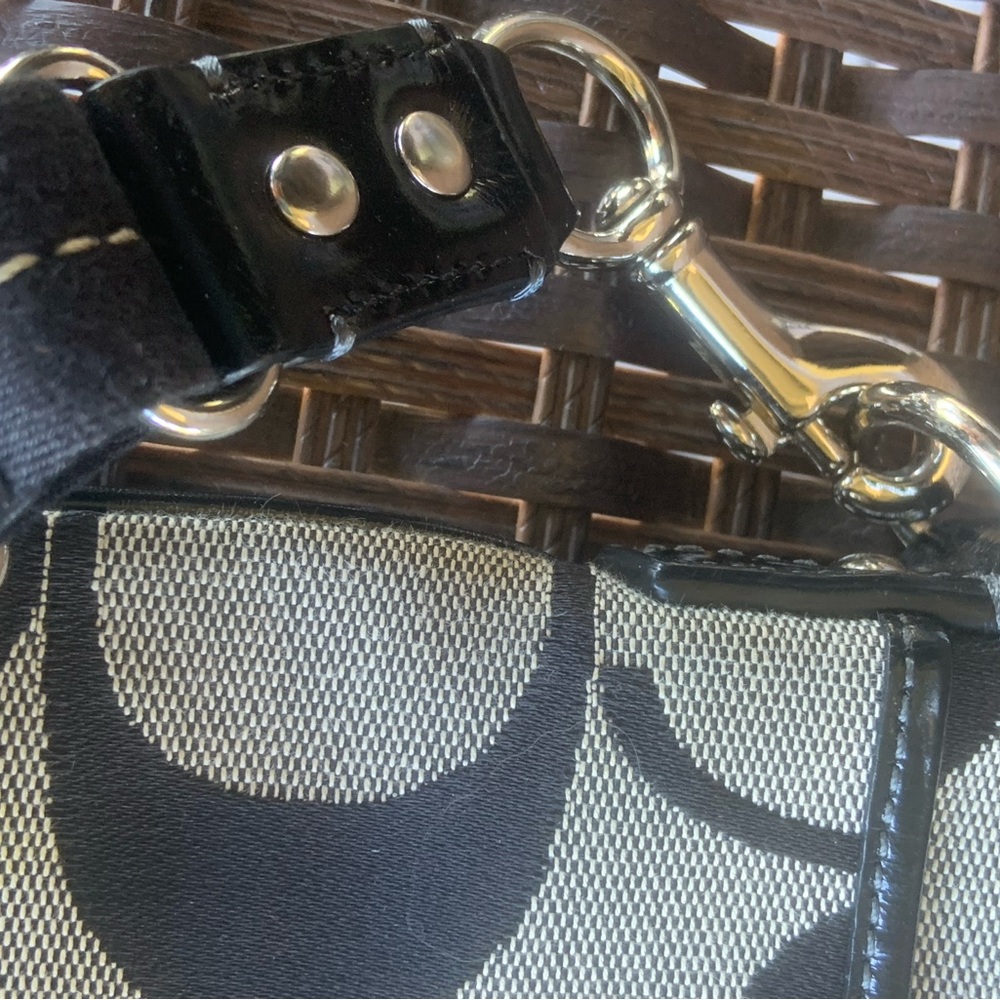 Coach Crossbody Canvas & Patent Leather Bag Purse - Picture 7 of 14